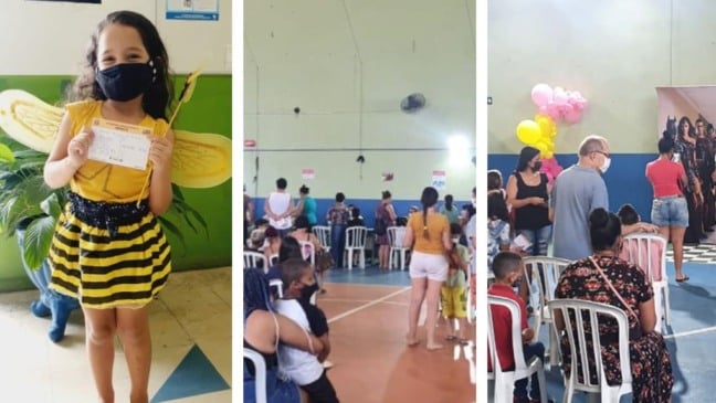 Mais de 1.500 crianças são vacinadas contra a covid-19 nesse sábado (5) em Várzea Paulista