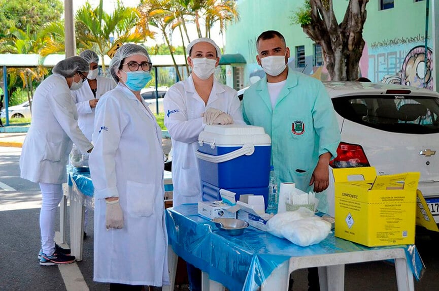 Vacinação em Várzea Paulista. (Foto: Divulgação)