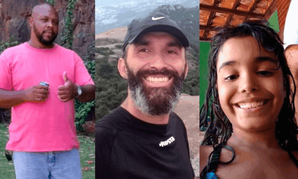 Fotos das três vítimas confirmadas