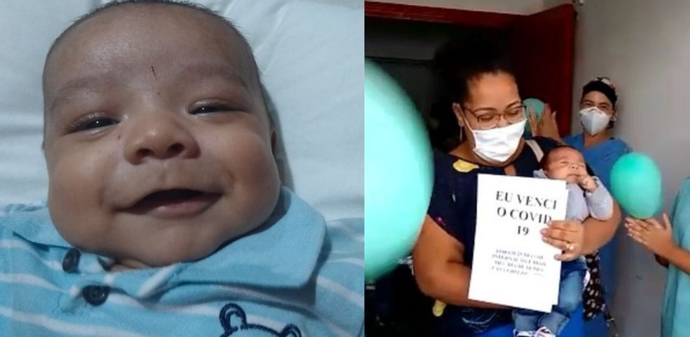 Após 25 dias internado por Covid, bebê completa três meses e 'está até mais sorridente'