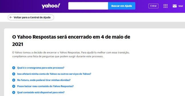 Yahoo Respostas deixa de existir nesta terça-feira (4)