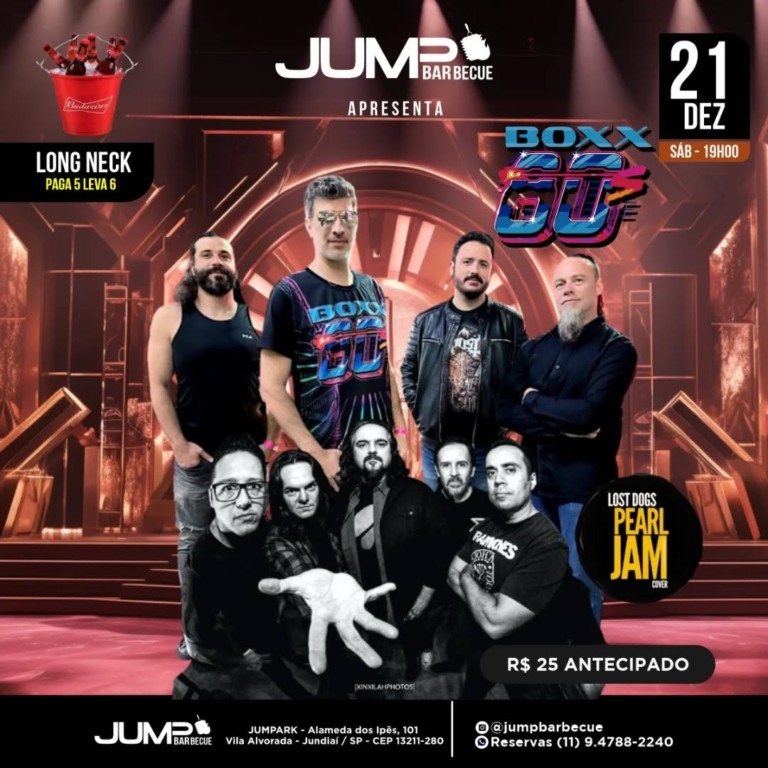 Divulgação de atrações do final de semana no Jumpbarbecue