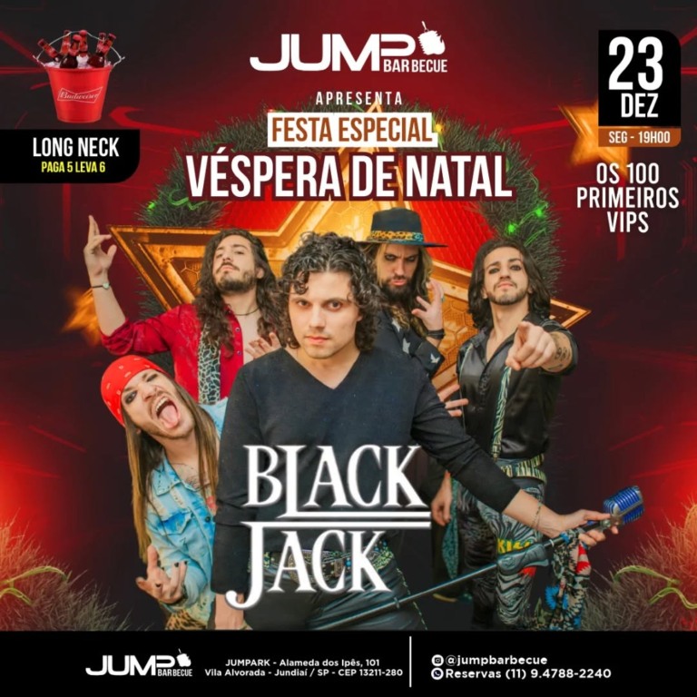Divulgação de atrações do final de semana no Jumpbarbecue