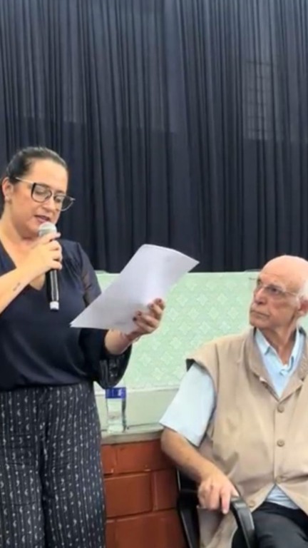 Carol Lemos e Padre Julio Lancelotti