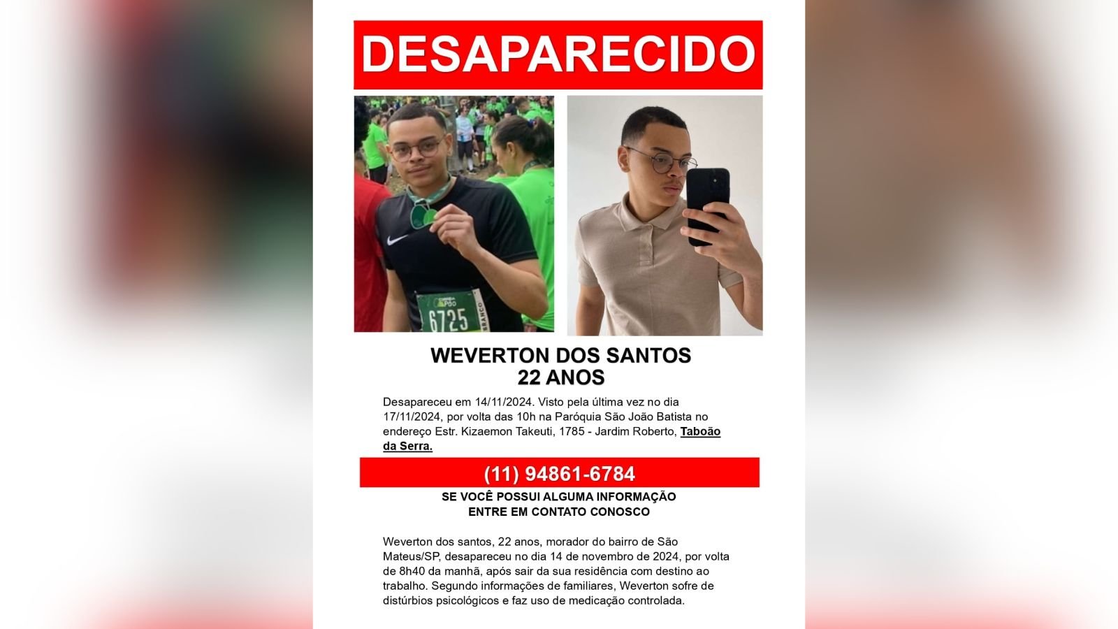 Cartaz de desaparecimento