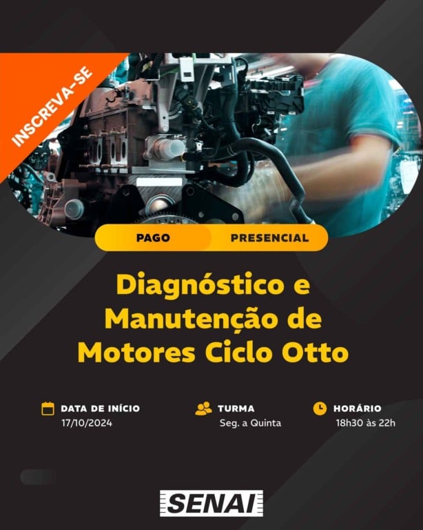 Senai Jundiaí oferece cursos de Aperfeiçoamento em Manutenção de Motores e Injeção Eletrônica