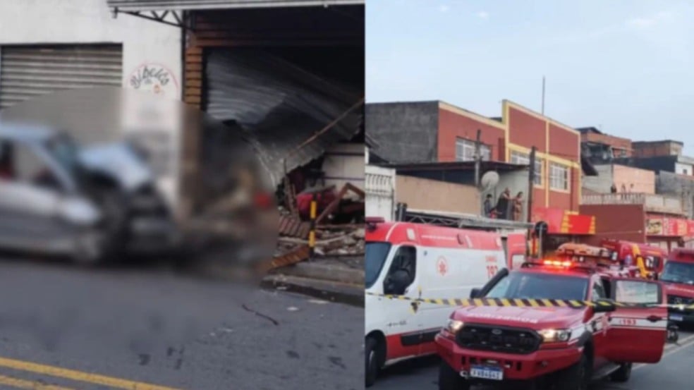 Carro desgovernado em Jundiaí.