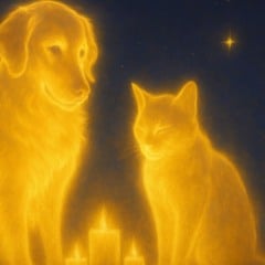 Cachorro e gato "fantasmas"