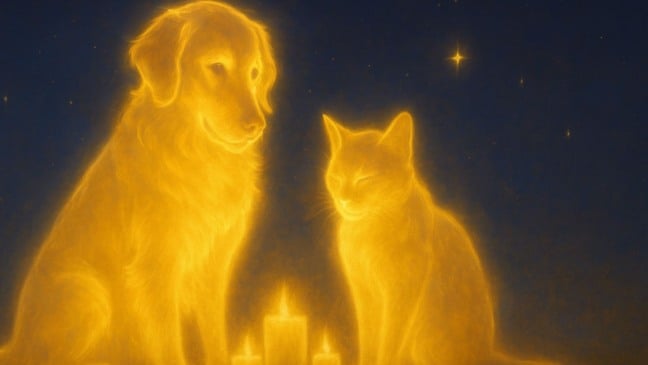 Cachorro e gato "fantasmas"