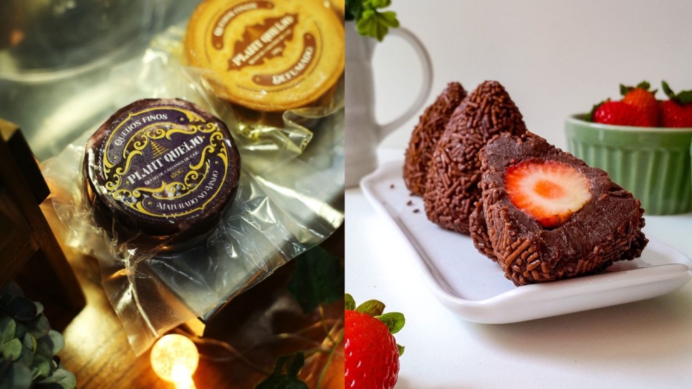 Brownie e brigadeiro de morango Brownie e brigadeiro de morango