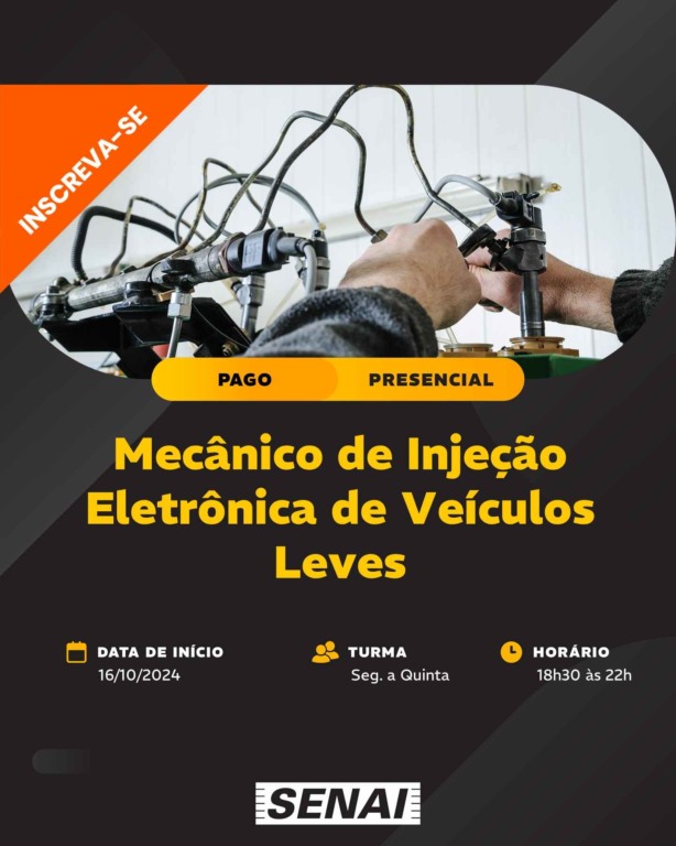 Senai Jundiaí oferece cursos de Aperfeiçoamento em Manutenção de Motores e Injeção Eletrônica