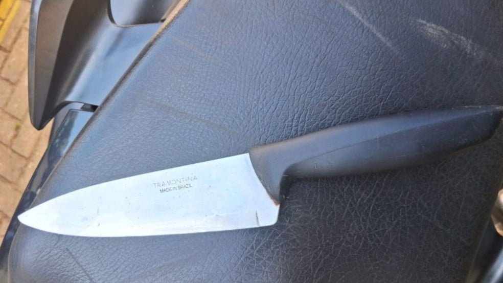 Faca usada na violência em Jundiaí