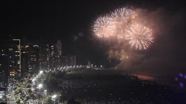 Fogos na Praia Grande
