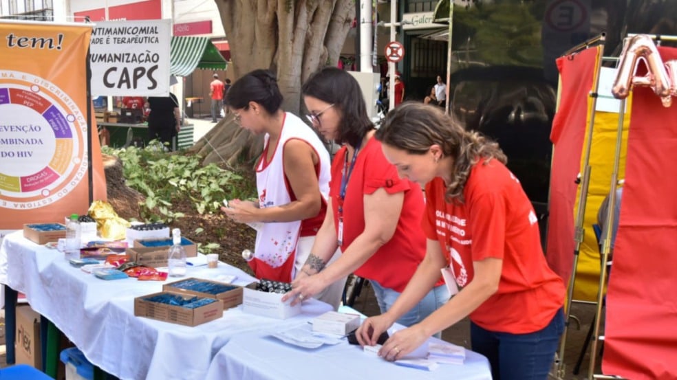Campanha de conscientização da AIDS.
