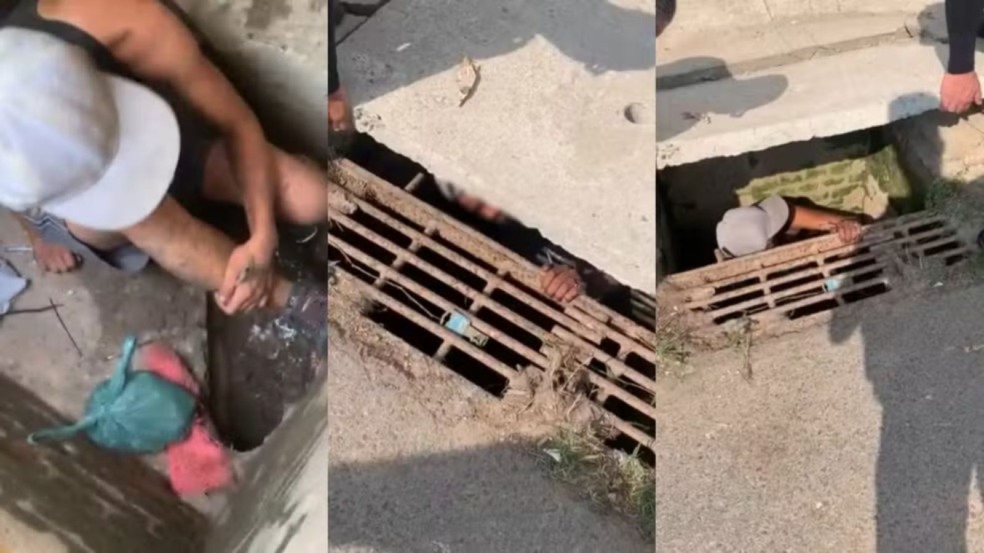 Mulher no bueiro de Várzea Paulista Mulher no bueiro de Várzea Paulista