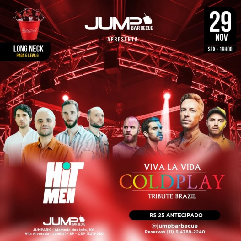 Arte de divulgação de apresentações do final de semana no Jumpbarbecue, em Jundiaí