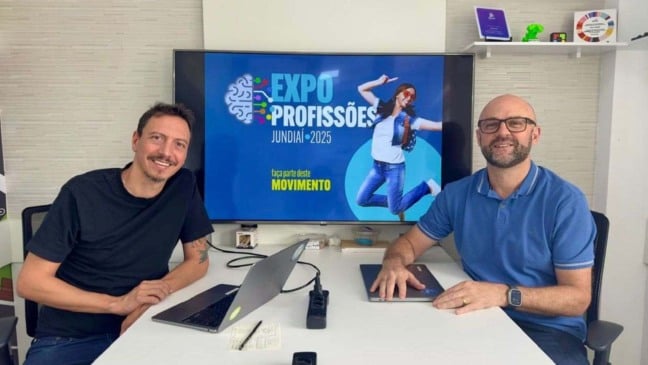 Organizadores da Expo Profissões 2025 em Jundiaí apresentam o evento no Parque da Uva.