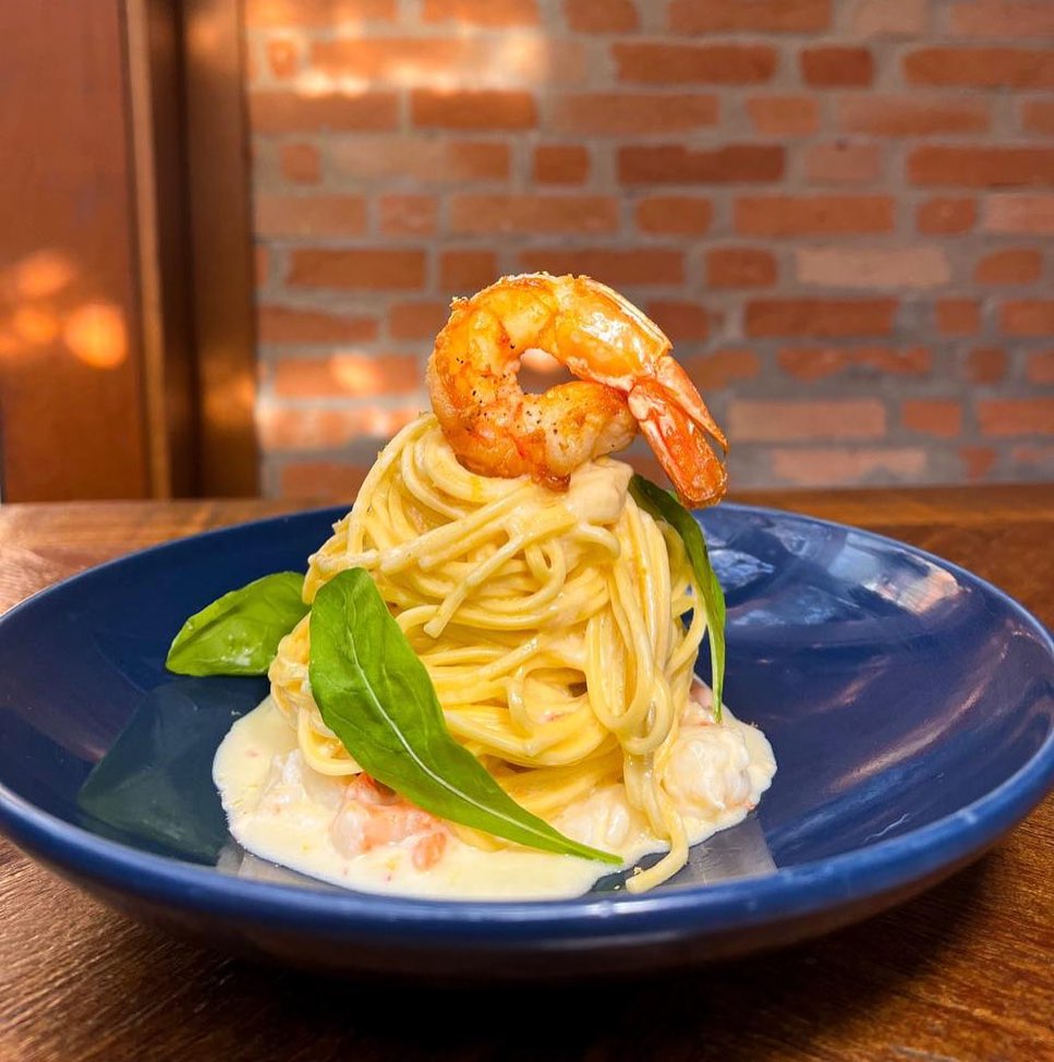 Prato de macarrão no restaurante Maremonti