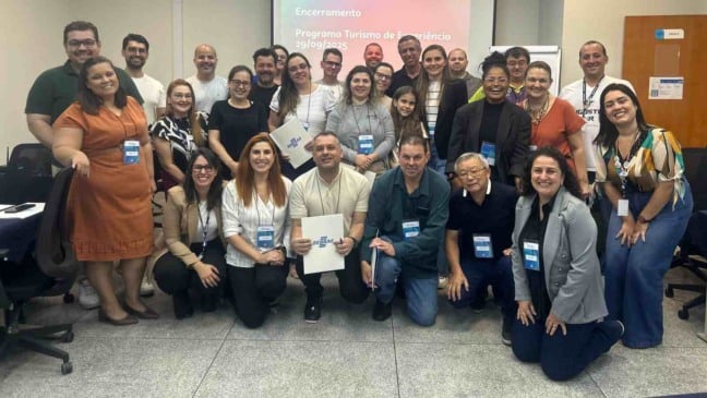 Participantes do programa de turismo de experiência do Sebrae-SP reunidos no encerramento em Jundiaí, realizado em 29 de setembro de 2025.