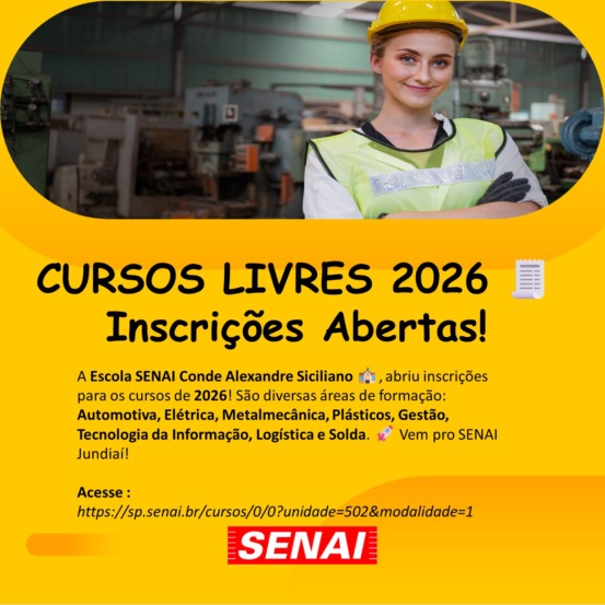 CURSOS LIVRES 2026 - Inscrições Abertas!