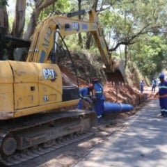 Obra de nova adutora da DAE Jundiaí