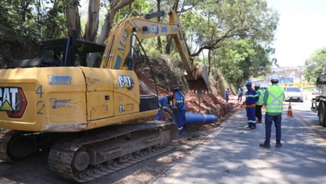 Obra de nova adutora da DAE Jundiaí
