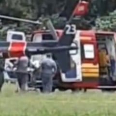 policial é socorrido após colisão com árbitro durante partida de futebol em Jundiaí