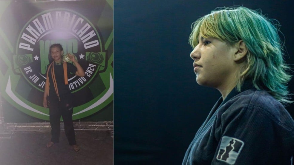 Atleta mirim Luma Maria segura medalha de ouro em frente ao painel do Pan-Americano de Jiu-Jitsu. Luma Maria concentrada, de quimono, antes de competir em campeonato de Jiu-Jitsu. Atleta mirim Luma Maria segura medalha de ouro em frente ao painel do Pan-Americano de Jiu-Jitsu. Luma Maria concentrada, de quimono, antes de competir em campeonato de Jiu-Jitsu.
