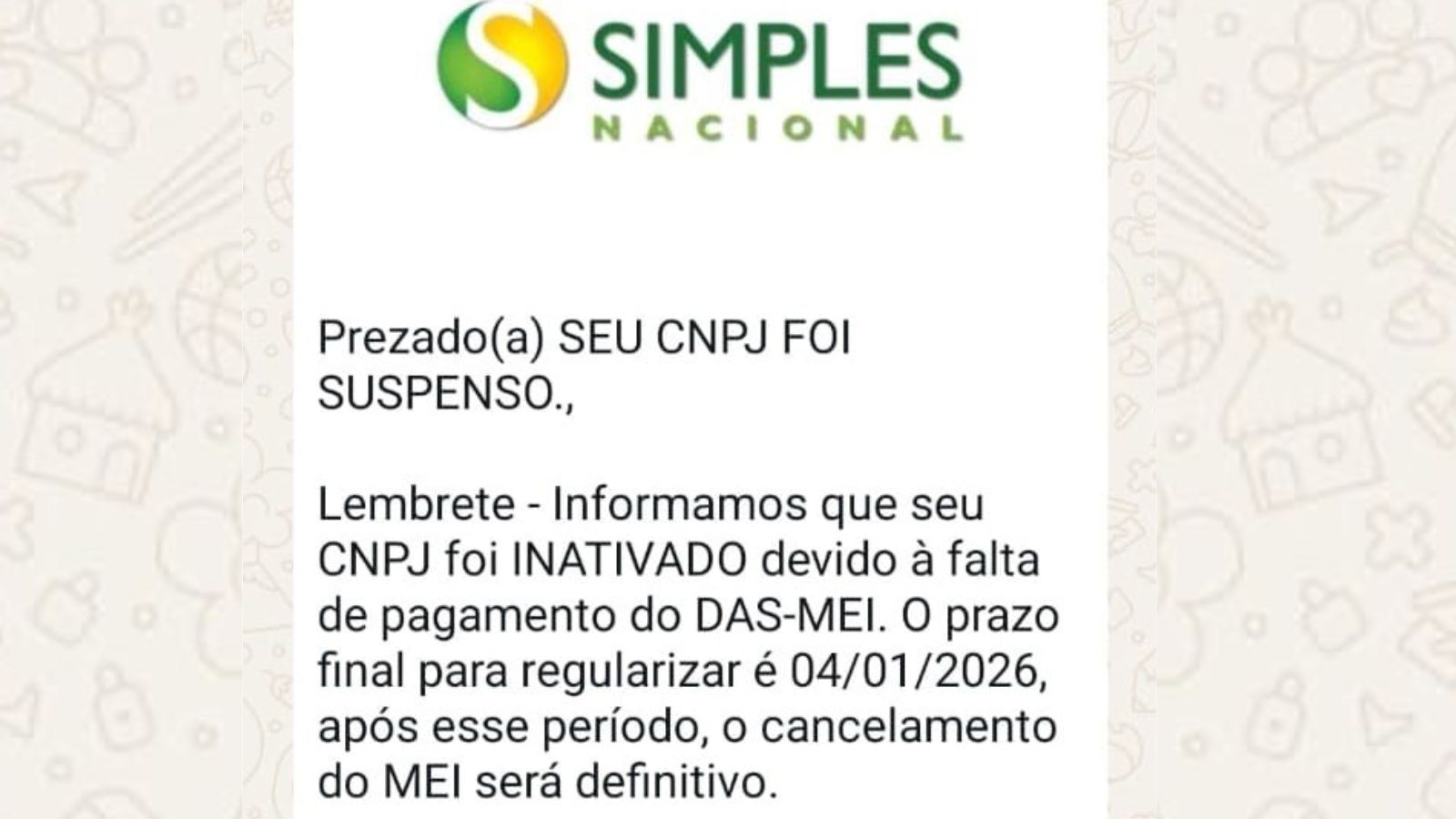 Alerta da ACE Jundiaí sobre mensagens falsas para MEIs