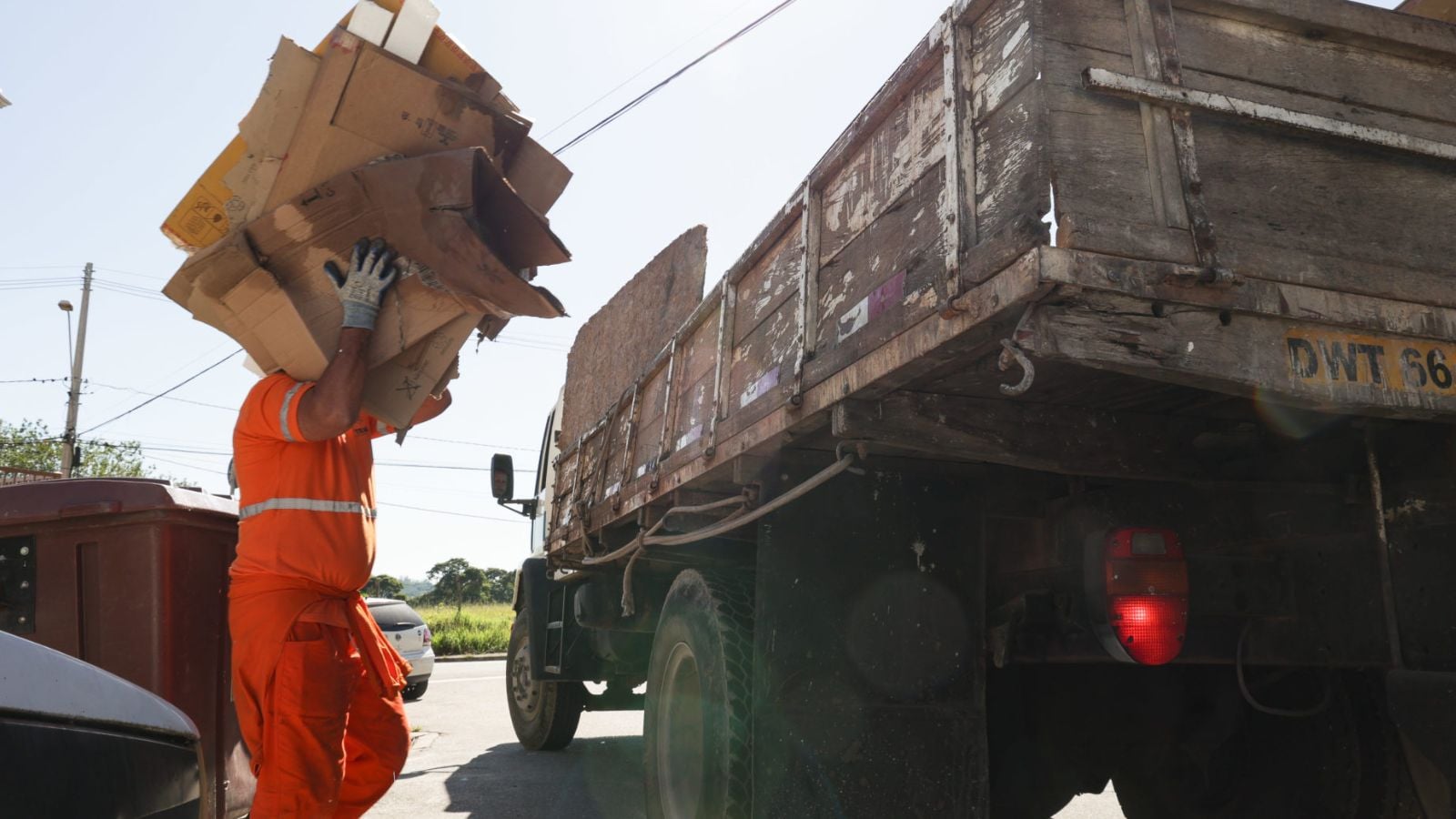 Coleta de recicláveis em Jundiaí