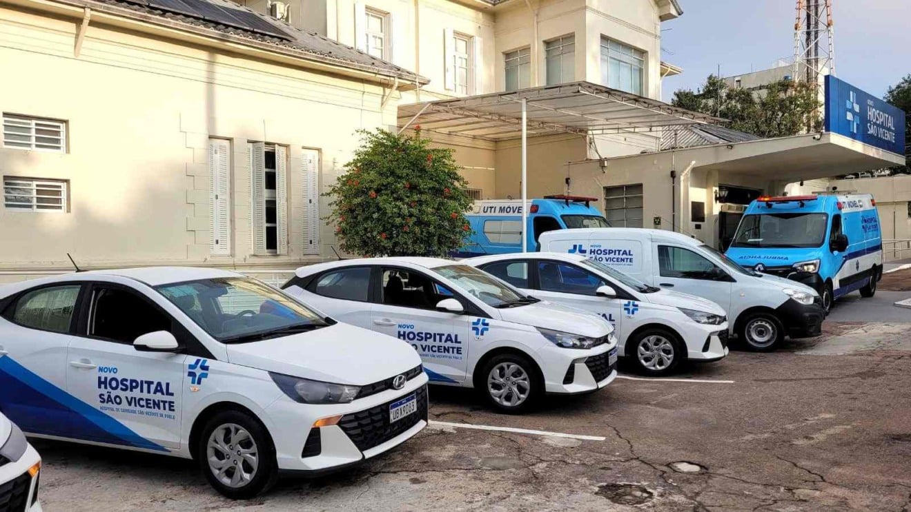 Nova frota de veículos do Hospital São Vicente de Paulo em Jundiaí